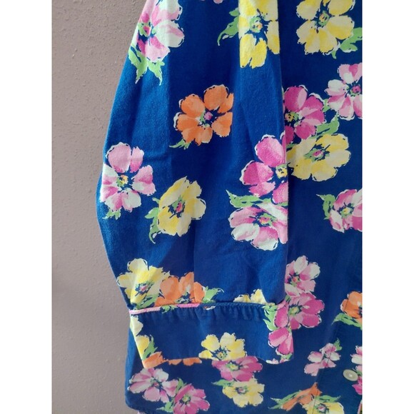 Lauren Ralph Lauren Women's Navy Floral Pajama Set Sz L Cottage Core Loungewear - Picture 2 of 16